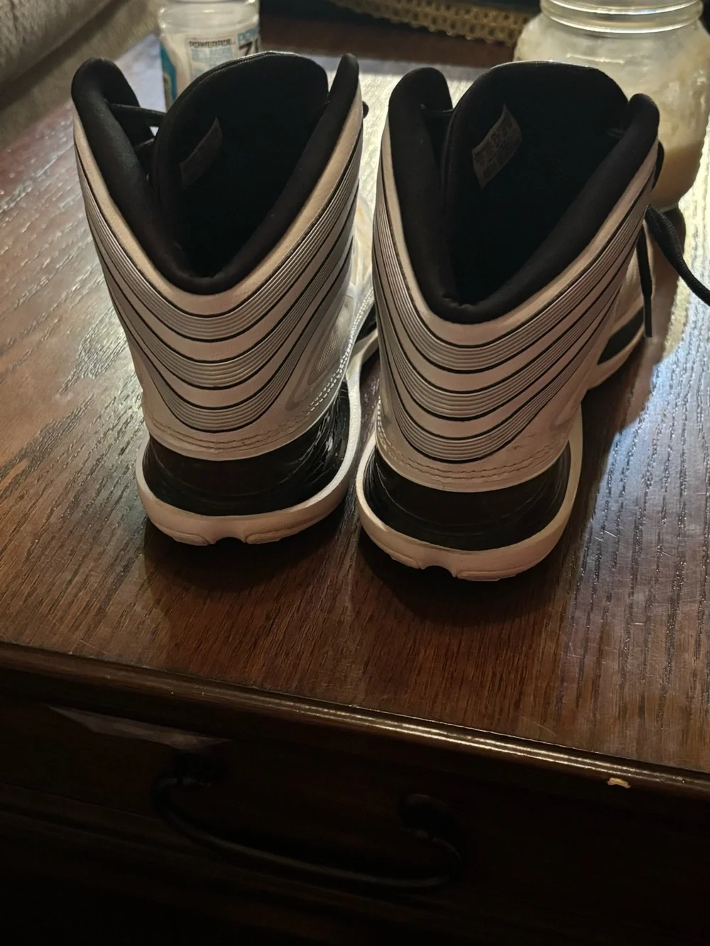 adidas Men’s White and Black High-Top Athletic Sneakers